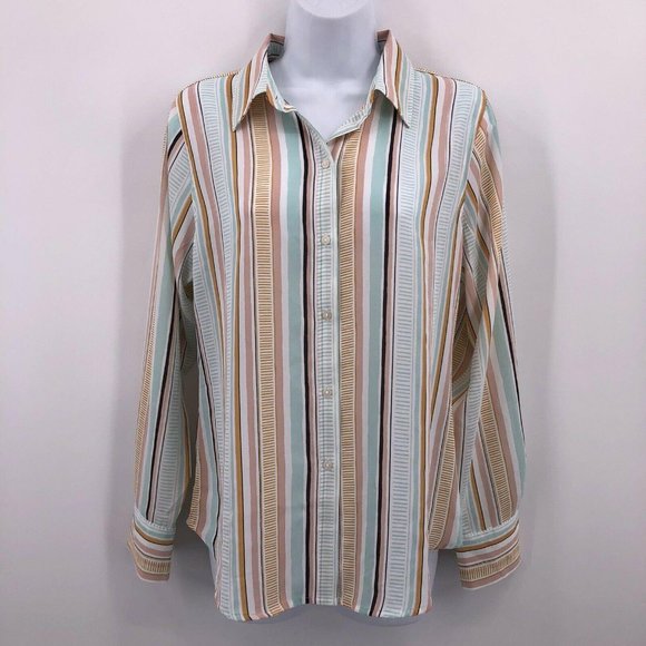 Rachel Zoe Tops - Rachel Zoe Pastel Striped Silky Blouse Shirt NWT